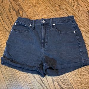 Madewell Womens High-Rise Black Denim‎ Cut-Off Zip Fly Shorts Size 26